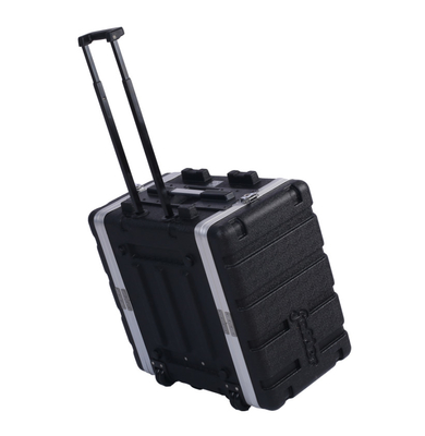 ABS 19 Inch 6u Rack Case Dengan Roda 4 Twist Latch Warna Hitam
