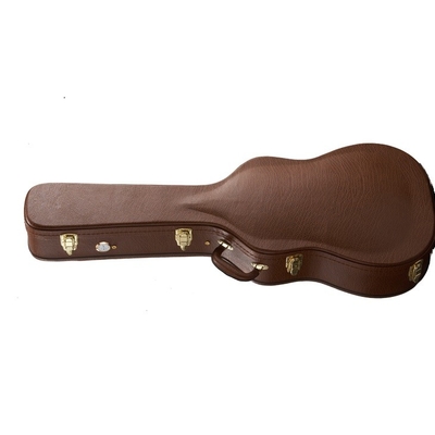 Brown Plywooden 38'' Guitar Rack Case 13cm Leher Tebal Lapisan Mewah