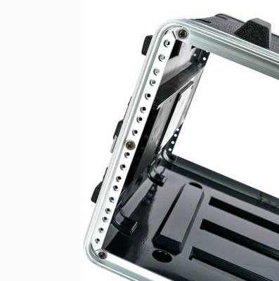 12 &quot;Kedalaman 6U ABS Amplifier Rack Case Ringan Twist Locks x 4, 2 Carry Handles