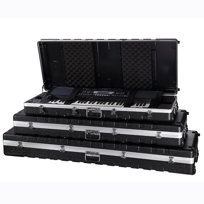 ABS 61 Key Piano Keyboard Case Dengan Roda Cangkang Keras Tahan Air