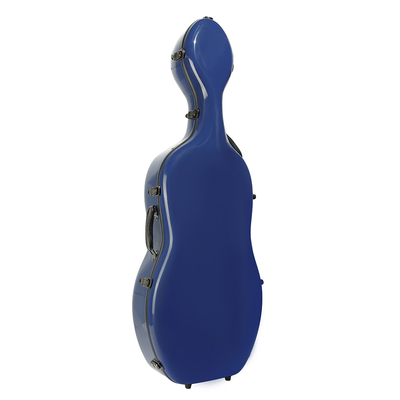 Hard Case Fiberglass Cello Tahan Lama Ukuran Penuh Dengan Roda Warna Biru
