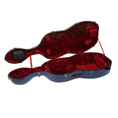 Warna Biru Tahan Lama Fiberglass Cello Hard Case Dengan Roda Ringan