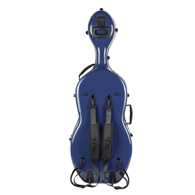 Hard Case Fiberglass Cello Tahan Lama Ukuran Penuh Dengan Roda Warna Biru