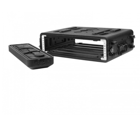PE 10 &quot;Kedalaman 2U Rack Case Dengan Penyimpanan Mikrofon