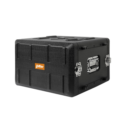 Black 6U Flight Rack Mount Road Case PE 15 &quot;Kedalaman Untuk Audio Amplifer
