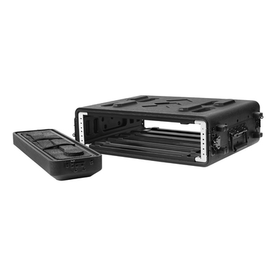 PE 15 &quot;Kedalaman 2U Rack Mount Flight Rack Case Untuk Penerima Mikrofon / Prosesor
