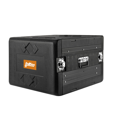 Twist Latches PE 20 &quot;Depth Rack 8u Flight Case Black Dust Proof