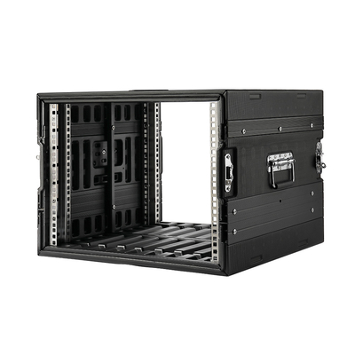 Twist Latches PE 20 &quot;Depth Rack 8u Flight Case Black Dust Proof