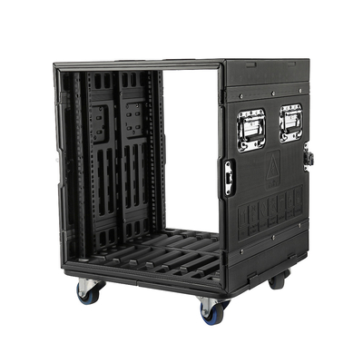 Tahan Air PE 12u Rack Flight Case Dengan Roda Kedalaman 20&quot;