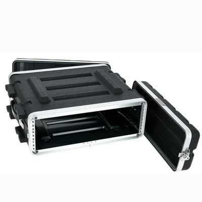 ABS 17 &quot;Kedalaman 19 Inch Rack Flight Case 3U Rack Case Untuk DJ / PA