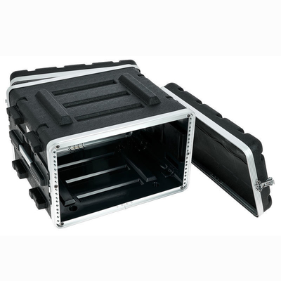 PA/DJ geers 17&quot; Kedalaman 6u Rolling Rack Case Twist Latch Ringan