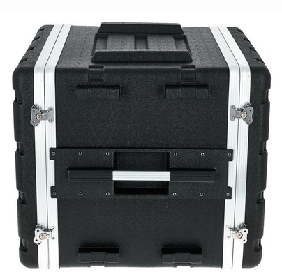 4 Kunci Putar Black Rack Mount Case 17 &quot;Kedalaman ABS 10u Rolling Rack Case