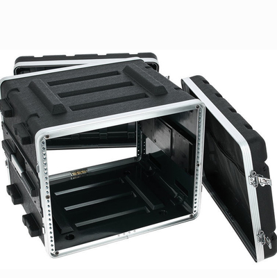 Tahan Lama ABS 8U 19 Inch Rack Case / Pa Dj Flight Case 4X Heavy Duty Twist Latch