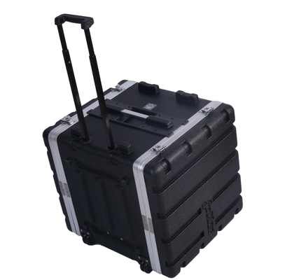 ABS 19 &quot;10U Rolling Flight Rack Mount Case Dengan Roda Untuk Audio DJ