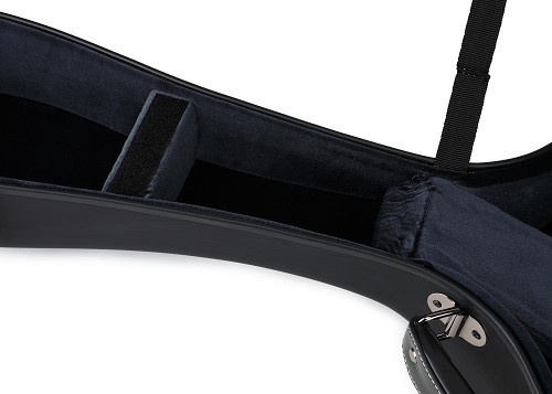 PVC Matte Black Leather Fiberglass Guitar Hard Case Dengan Tali Ransel