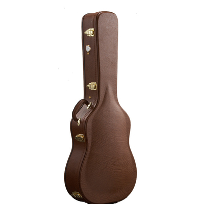 Brown Plywooden 38'' Guitar Rack Case 13cm Leher Tebal Lapisan Mewah